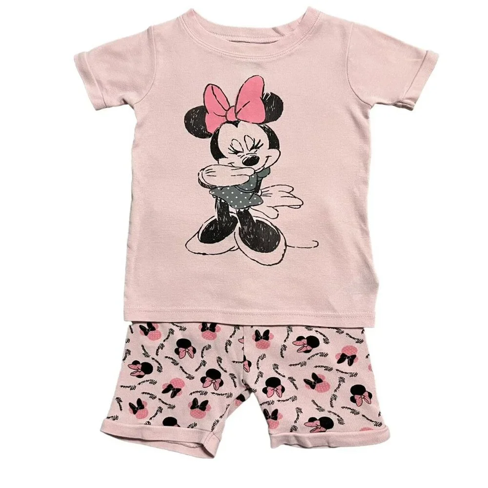 Old Navy + Disney 3T Pink Minnie Mouse Short Pajamas